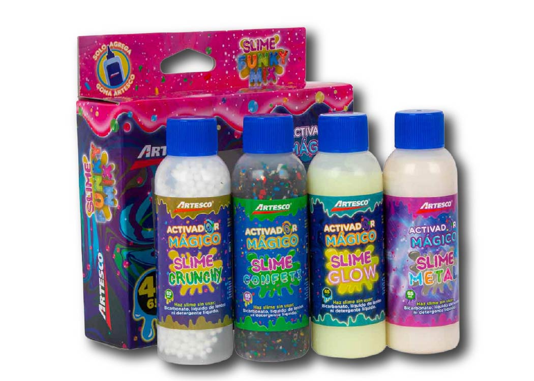 PACK SLIME ACTIVADOR FUNKY MIX 65ML X4
